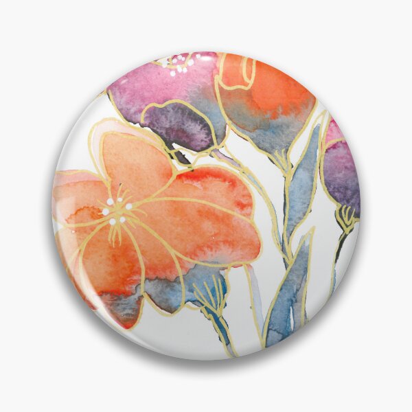 Aperçu de l'œuvre Fleurs abstraites à l'aquarelle audacieuses créée et vendue par Code4Designs.