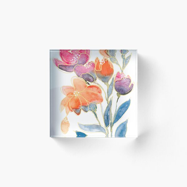 Aperçu de l'œuvre Fleurs abstraites à l'aquarelle audacieuses créée et vendue par Code4Designs.
