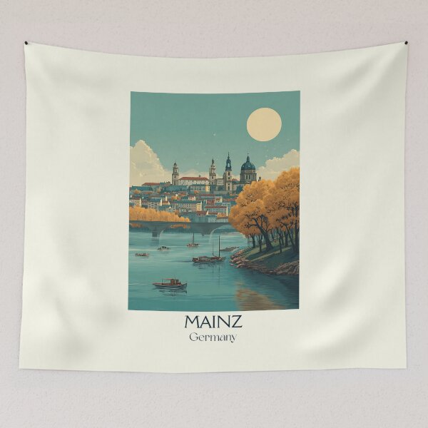 Item preview, Mainz Germany Poster – Cathedral City Overlooking the Rhine designed and sold by TuncGK.