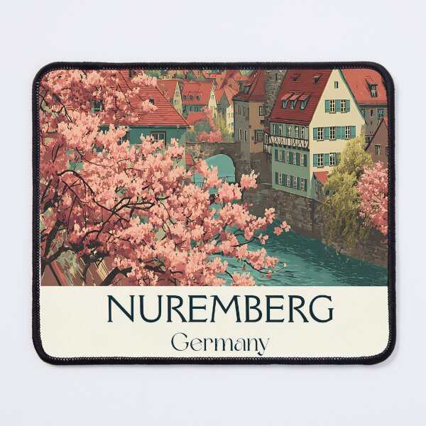 Item preview, Nuremberg Germany Poster – Cherry Blossoms and Tower View designed and sold by TuncGK.