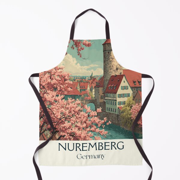 Item preview, Nuremberg Germany Poster – Cherry Blossoms and Tower View designed and sold by TuncGK.