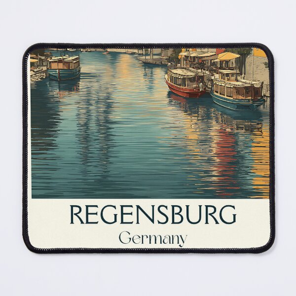 Item preview, Regensburg Germany Poster – Riverside Old Town and Twin Spires designed and sold by TuncGK.