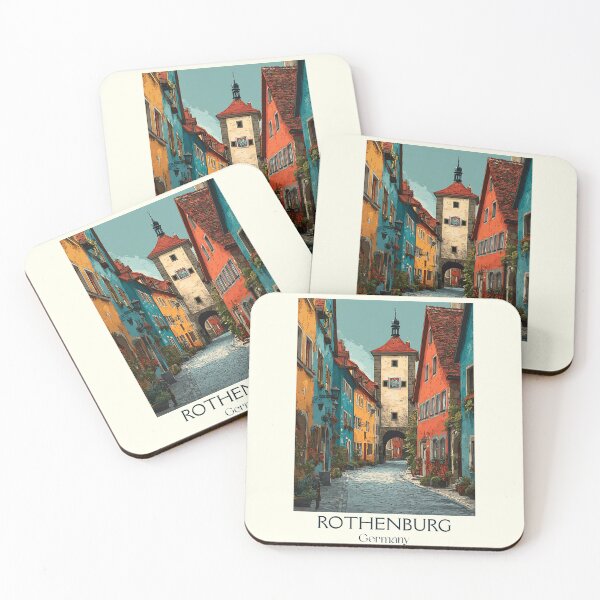 Item preview, Rothenburg Germany Poster – Vintage Street of the Romantic Road designed and sold by TuncGK.