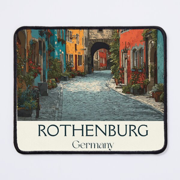 Item preview, Rothenburg Germany Poster – Vintage Street of the Romantic Road designed and sold by TuncGK.