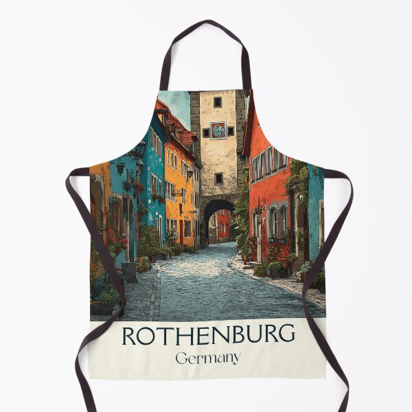 Item preview, Rothenburg Germany Poster – Vintage Street of the Romantic Road designed and sold by TuncGK.