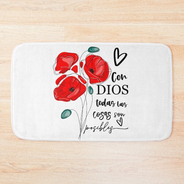 Item preview, Spanish, Religious Floral, Con dios todas las cosas son posibles, Red flowers, Floral designed and sold by Khalu.