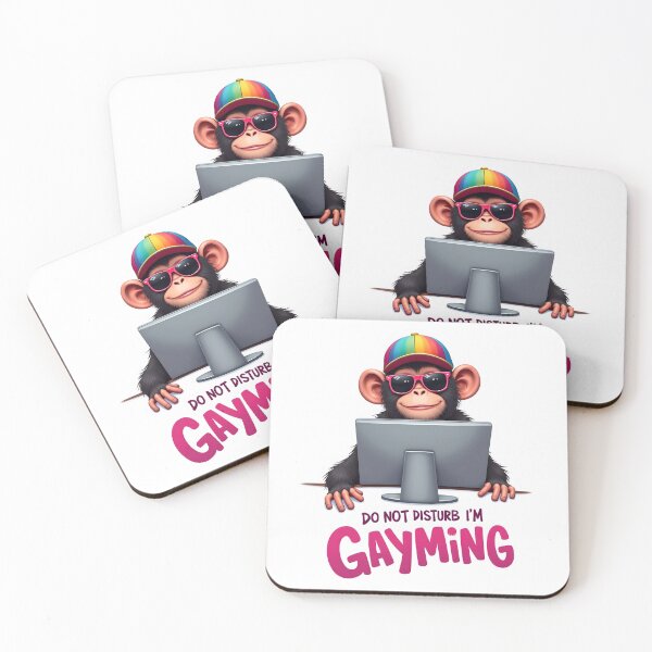 Item preview, Monkey Says Do Not Disturb I'm Gayming on White background designed and sold by Museum Of Non-Existing Art.