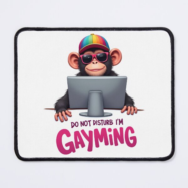 Item preview, Monkey Says Do Not Disturb I'm Gayming on White background designed and sold by Museum Of Non-Existing Art.