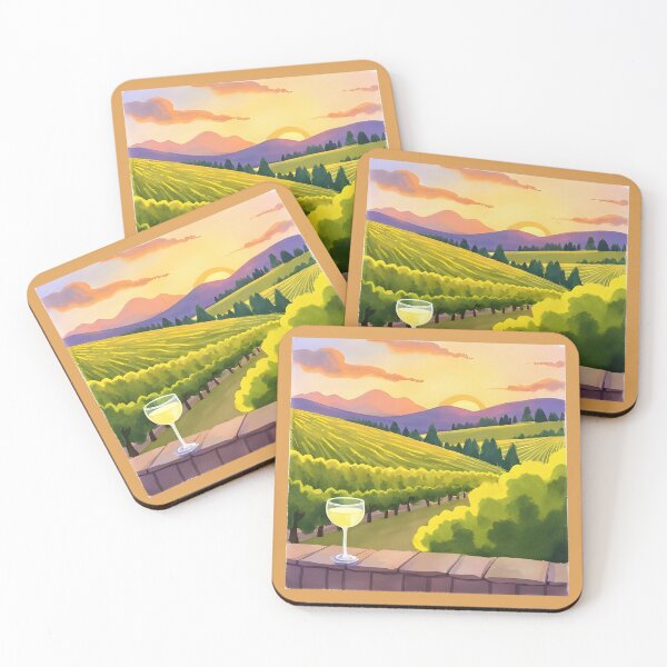 Item preview, A glass of wine at sunset designed and sold by seahorse crossing.