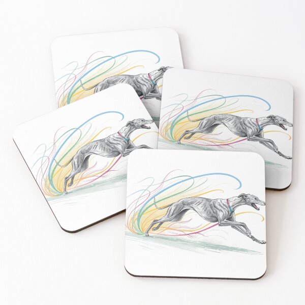 Item preview, Artistic illustration of a greyhound dog running with full speed designed and sold by elkuni.