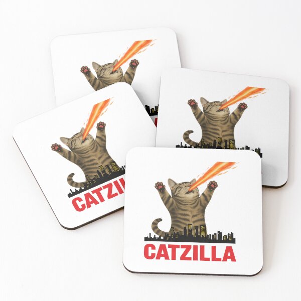 Item preview, Catzilla Giant Cat Breathing Fire Over City designed and sold by Alex Songs.