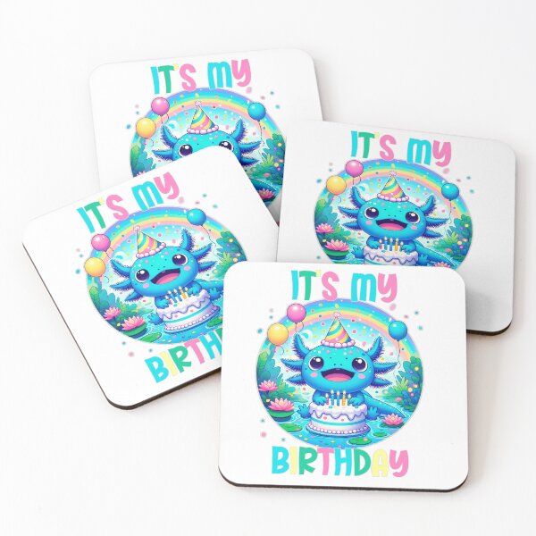 Item preview,  It's my Birthday Colorful Axolotl, Axolotl, Happy Birthday, Cute Axolotl designed and sold by Khalu.