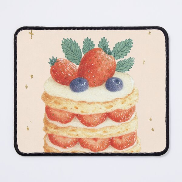 Item preview, Strawberry Cake Dessert Illustration with Berries and Stars designed and sold by trajeado14.