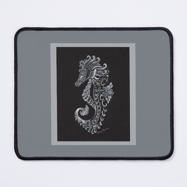 Item preview, A Seahorse with Style - white gel pen designed and sold by Annie Mason Art.