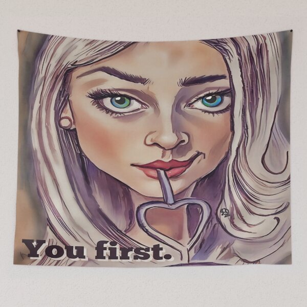 Item preview, You First Bold Feminine Pop Art Portrait designed and sold by gleefulme.