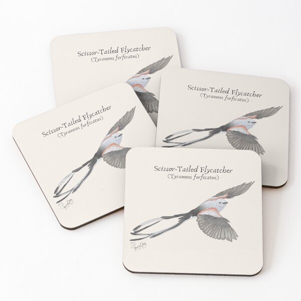 Item preview, Texas Native Bird- Scissor-tailed Flycatcher (Tyrannus foficatus) Vintage Nature Art designed and sold by Marguerite Artistry.