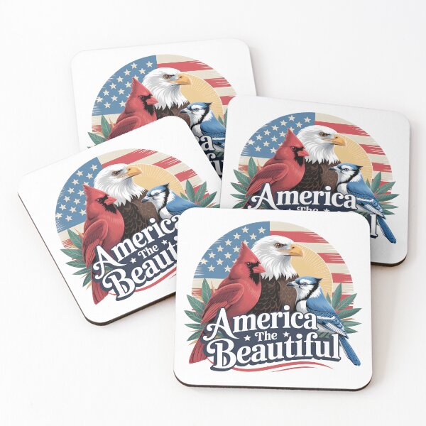 Item preview, America the Beautiful - Patriotic Sunrise Birds designed and sold by Brainy Bird's Place.
