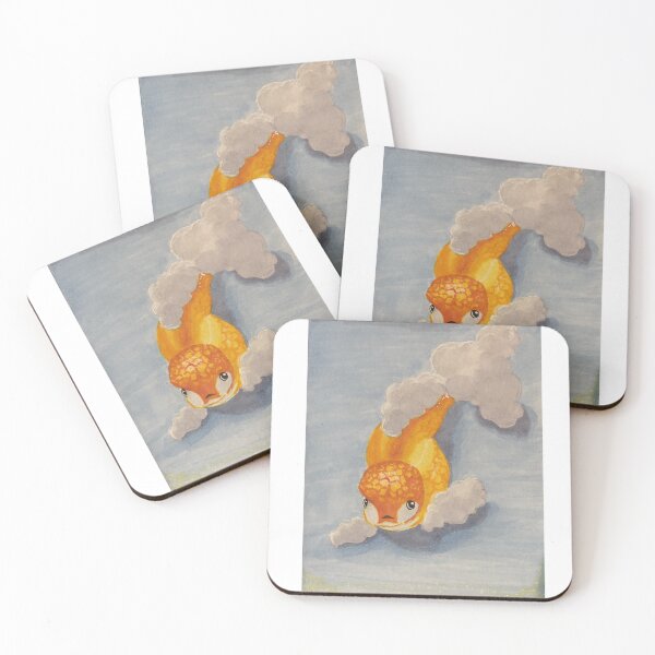 Item preview, Cloud-Finned Goldfish Dreams | Celestial Tangerine Watercolor Alcohol Markers Art designed and sold by Olitvia.