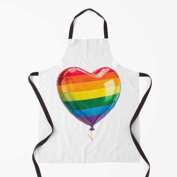Item preview, A heart-shaped balloon with rainbow colors representing LGBTQ+ pride and love, rendered in a shiny, glossy style on white background- generated by ai designed and sold by elkuni.