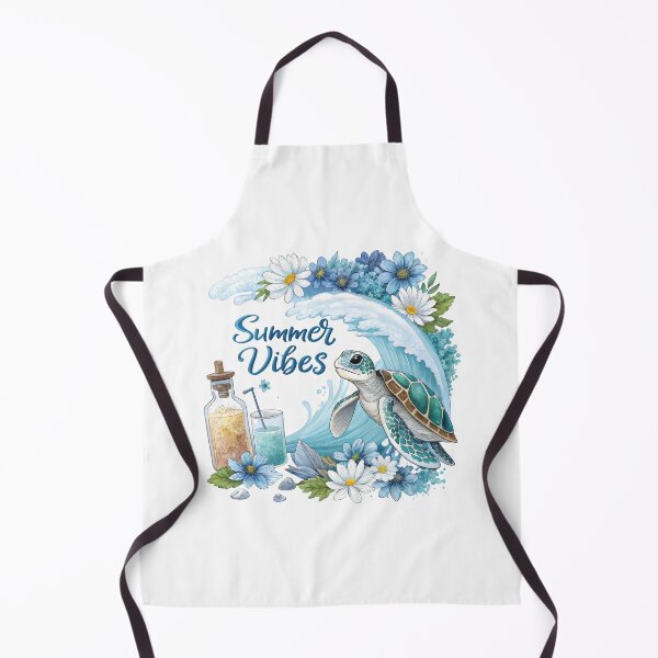 Item preview, summer vibes watercolor blue floral wave designed and sold by GogoGrove.