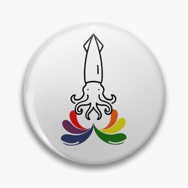Item preview, Cute Happy Rainbow Gay Pride Squid Black designed and sold by TackyTime.