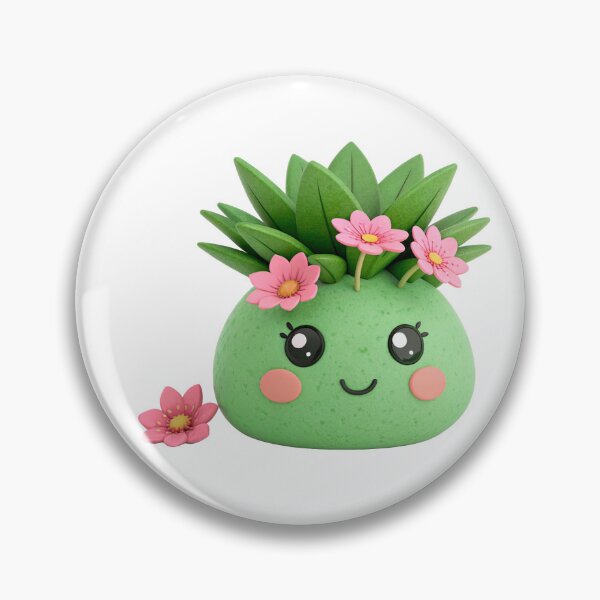 Item preview, A plant with a green face and pink flowers on it designed and sold by elkuni.