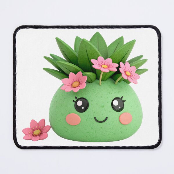 Item preview, A plant with a green face and pink flowers on it designed and sold by elkuni.