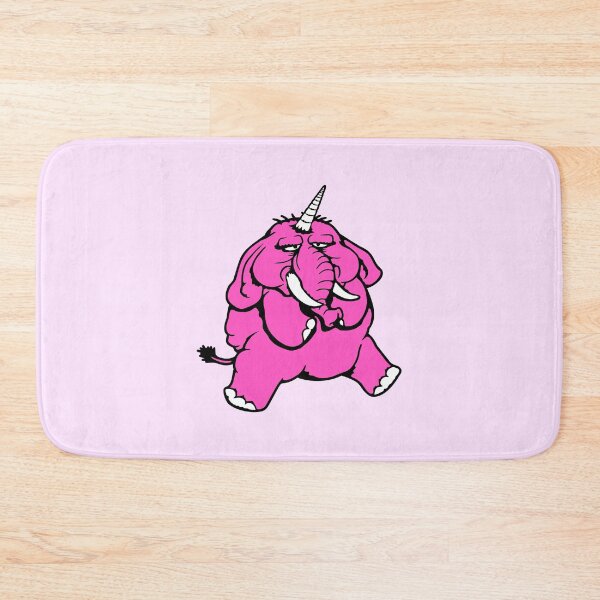 Item preview, Unicorn Elephant Funny Horn Sitting Pink Comic Cartoon designed and sold by shirt-o-mat.