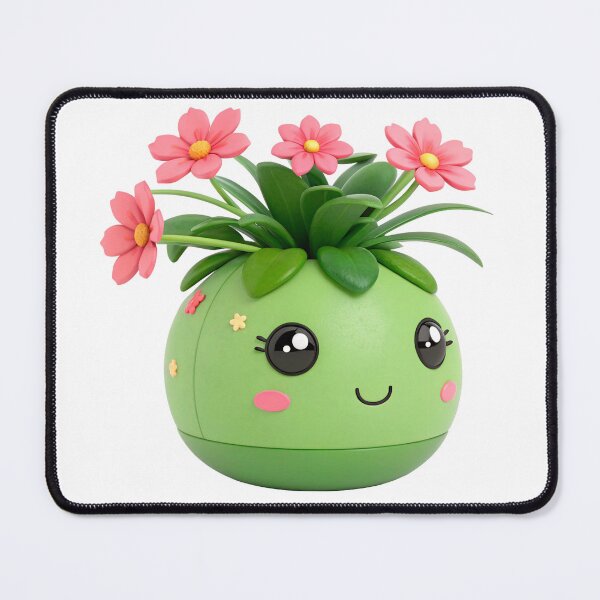 Item preview, A plant with a green face and pink flowers on it designed and sold by elkuni.