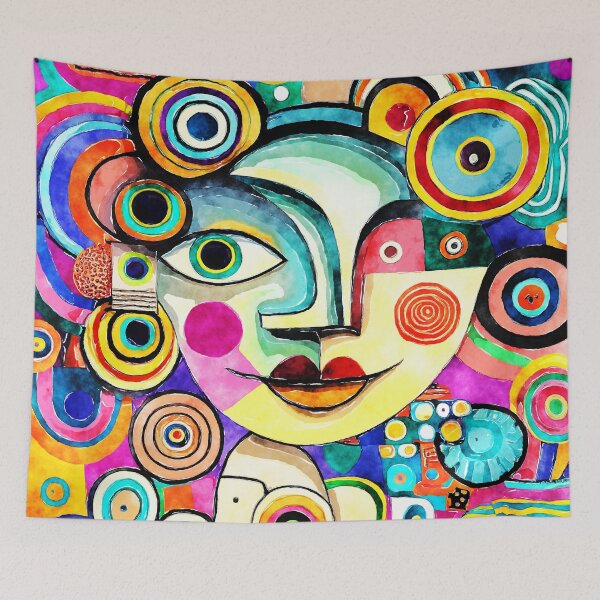 Item preview, Exotic Cubism Exquisite Abstract Face Art Colorful Designs designed and sold by DEC02.