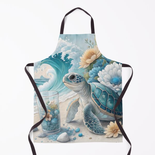 Item preview, watercolor blue sea turtle floral designed and sold by GogoGrove.