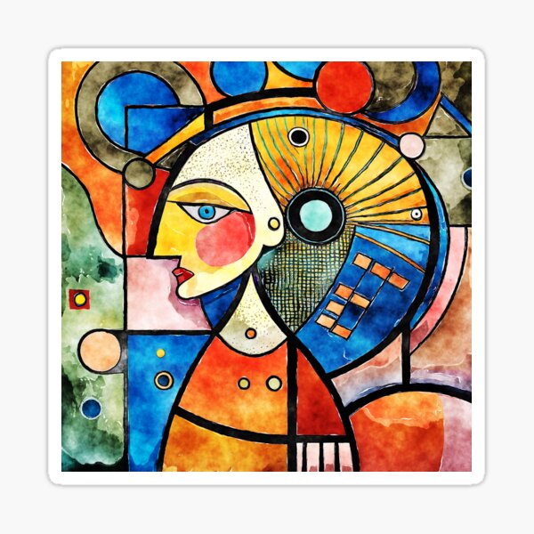Item preview, Exotic Cubism Art Exquisite Face Colorful Abstract Designs designed and sold by DEC02.