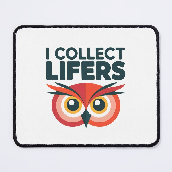 Item preview, I Collect Lifers – Funny Red Owl Birding Graphic designed and sold by Brainy Bird's Place.