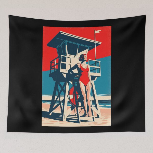 Item preview, Lifeguard on Duty – Retro Beach Hope Style designed and sold by HoopeStylee.