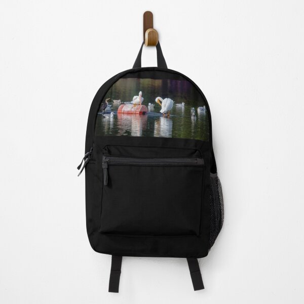 Item preview, White Pelicans, Seagulls, Cormorant Enjoying an Afternoon at the Lake designed and sold by CarolM.