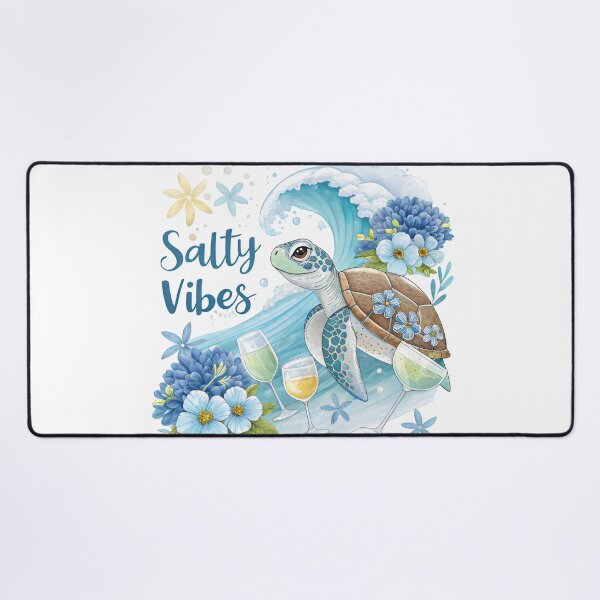 Item preview, salty vibes watercolor blue turtle designed and sold by GogoGrove.