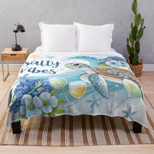 Item preview, salty vibes watercolor blue turtle  designed and sold by GogoGrove.