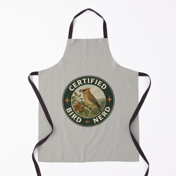 Item preview, Certified Bird Nerd – Cedar Waxwing Badge designed and sold by Brainy Bird's Place.