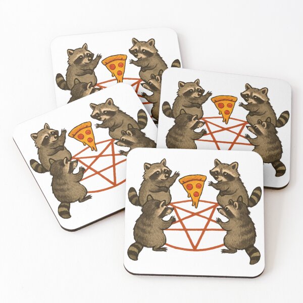 Item preview, Raccoons Summoning Pizza designed and sold by Pundamentally.
