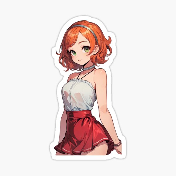 Item preview, Cute Anime Girl – Red Skirt designed and sold by A7medTaqi.