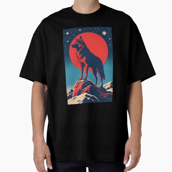 Aperçu de l'œuvre Lone Wolf Retro Spirit créée et vendue par HoopeStylee.