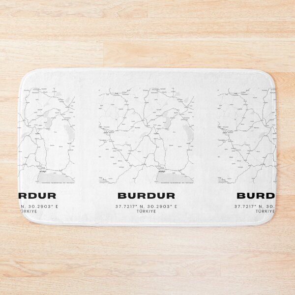 Item preview, Minimalist Burdur Map – Black & White Lakes Region Poster designed and sold by RM-Journey.