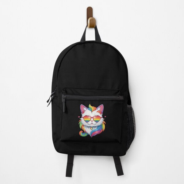 Item preview, Kawaii Rainbow Cat with Heart Tail and Pride Glasses – LGBTQ+ Sticker Design designed and sold by TheArtOfChaa.
