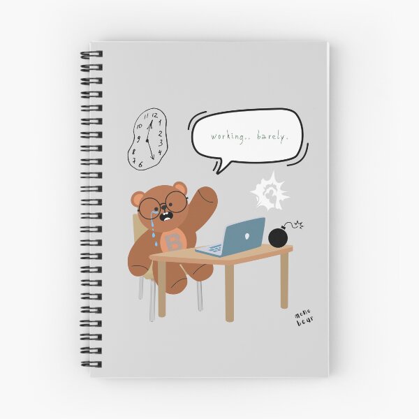 Item preview, Mono Bear Message – Working… Barely. (gray, burnout sarcasm) designed and sold by mintmono-studio.