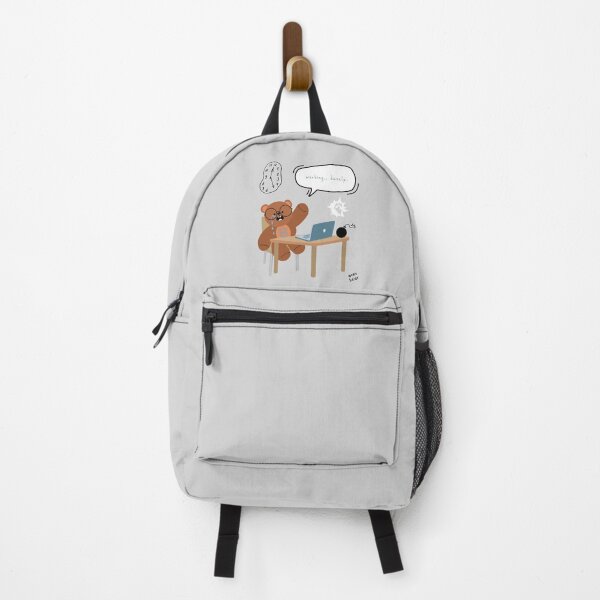 Item preview, Mono Bear Message – Working… Barely. (gray, burnout sarcasm) designed and sold by mintmono-studio.
