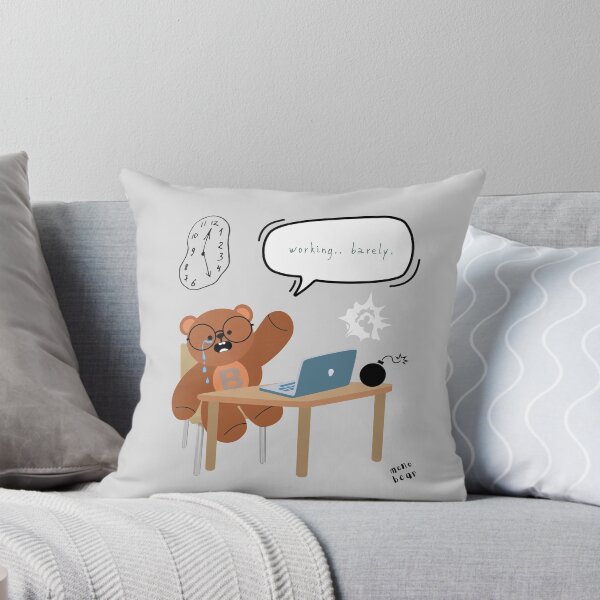 Item preview, Mono Bear Message – Working… Barely. (gray, burnout sarcasm) designed and sold by mintmono-studio.