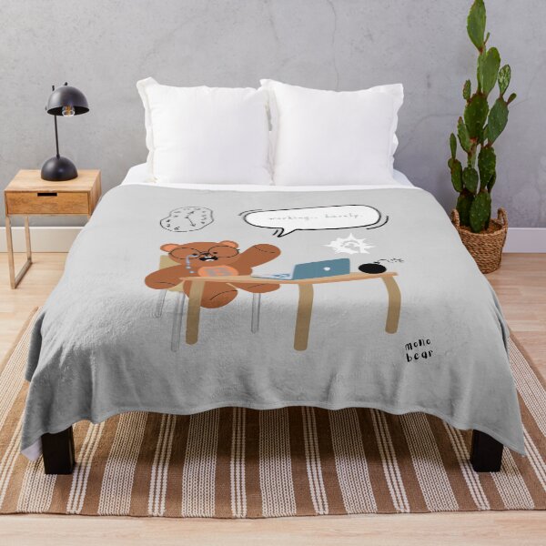 Item preview, Mono Bear Message – Working… Barely. (gray, burnout sarcasm) designed and sold by mintmono-studio.