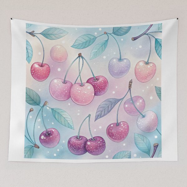 Item preview, watercolor cherries pattern designed and sold by GogoGrove.