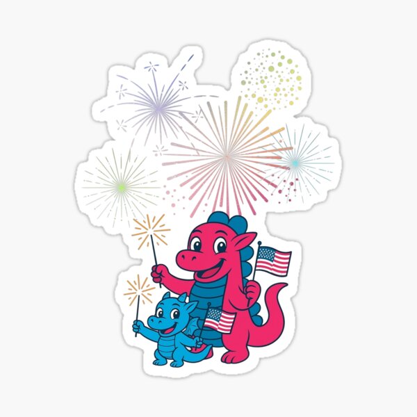 Fourth of July Dragons – Patriotic Fantasy Design Sticker
