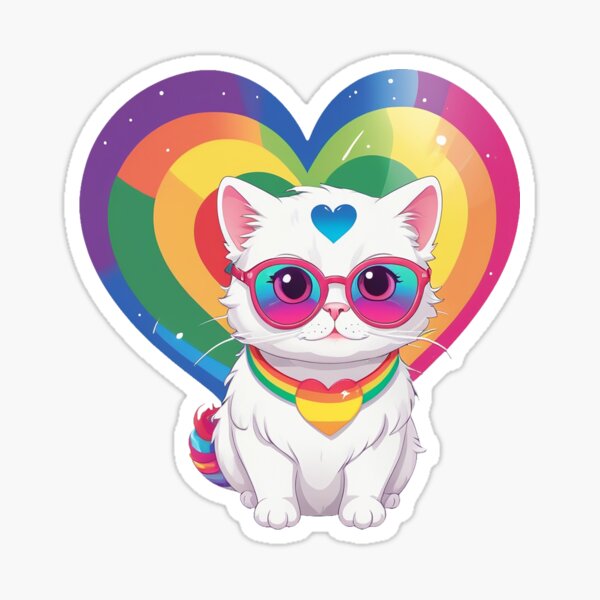 Item preview, Rainbow Kitty with Pride Glasses – Fun & Colorful LGBTQ+ Illustration for Gifts designed and sold by TheArtOfChaa.